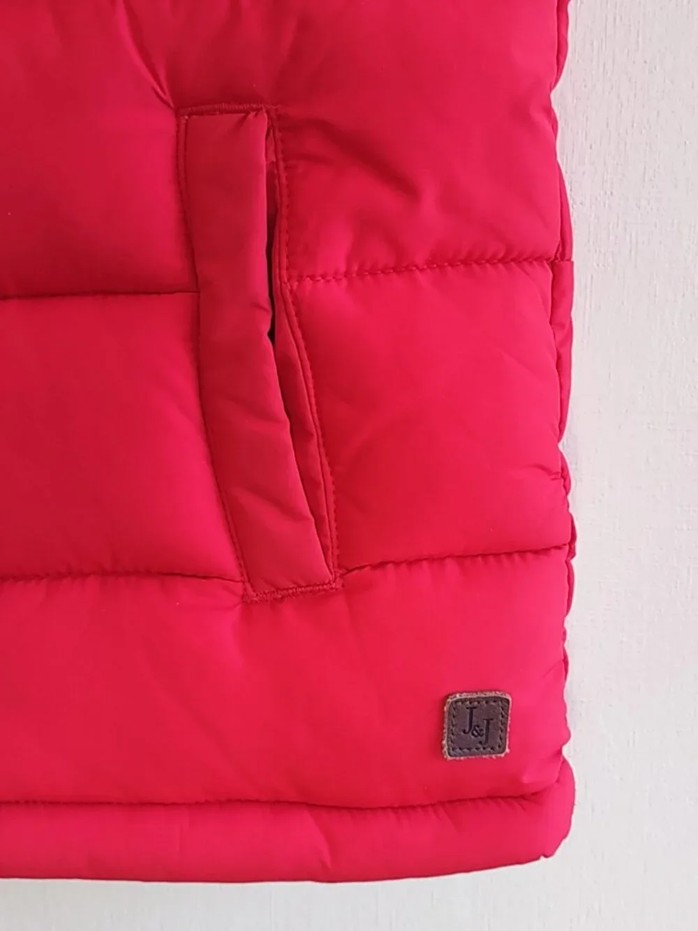 Janie and Jack Puffer Vest Size 5-6 Years Red & Blue Full Zip Pockets Unisex